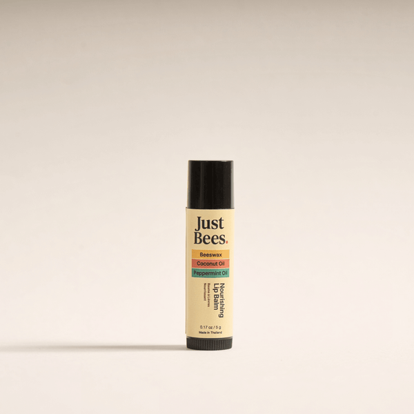 Just Bees Peppermint Lip Balm – Natural relief for dry lips with beeswax and coconut oil.